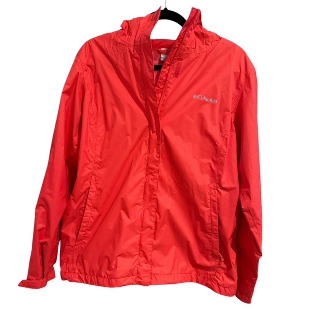 Columbia Rain Jacket Windbreaker Coral Red